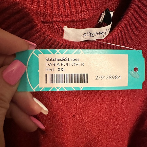 NWT Stitches & Stripes Daria Pullover Brick Red XXL more like a Large - Picture 7 of 8